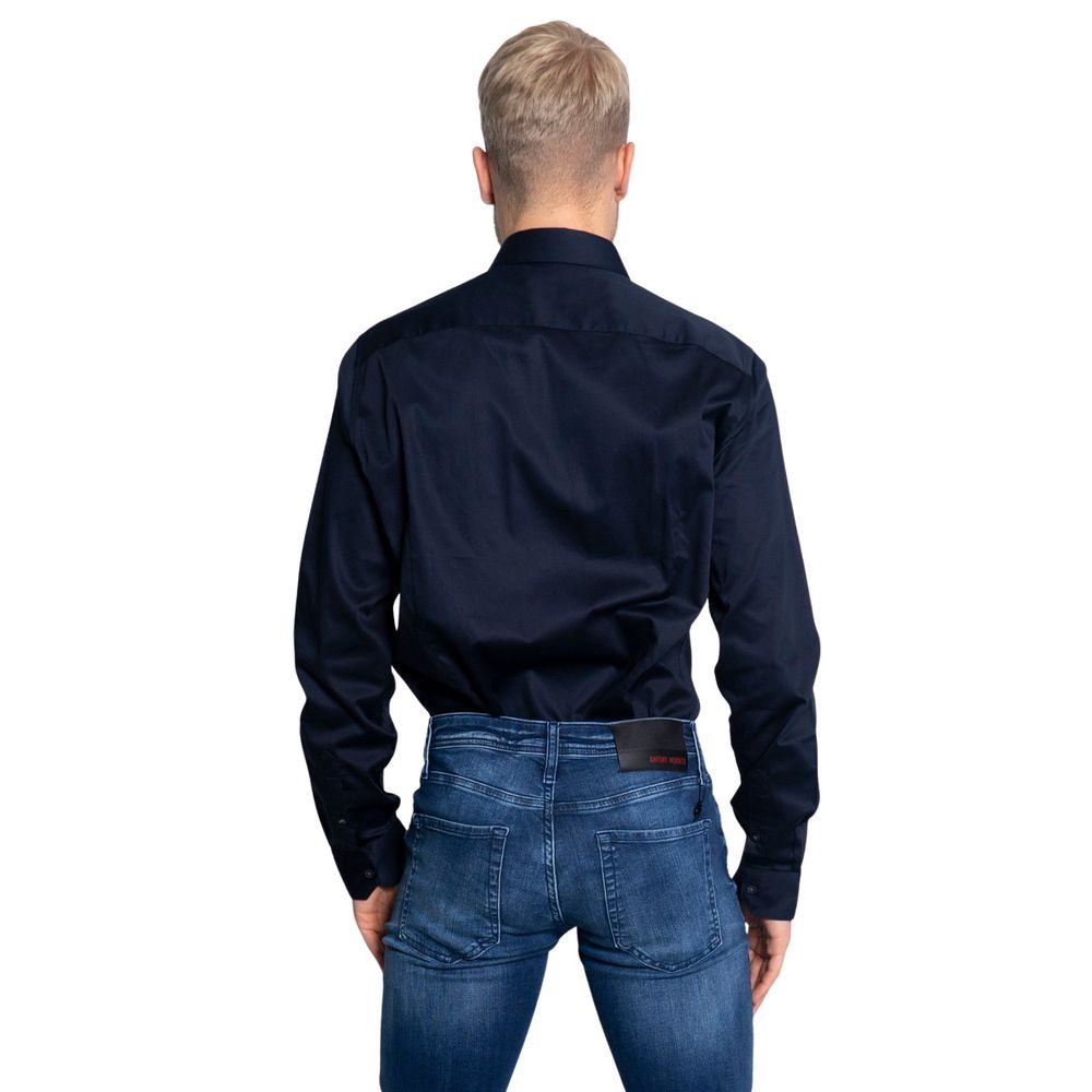 Armani Exchange Blue Cotton Dress Shirt