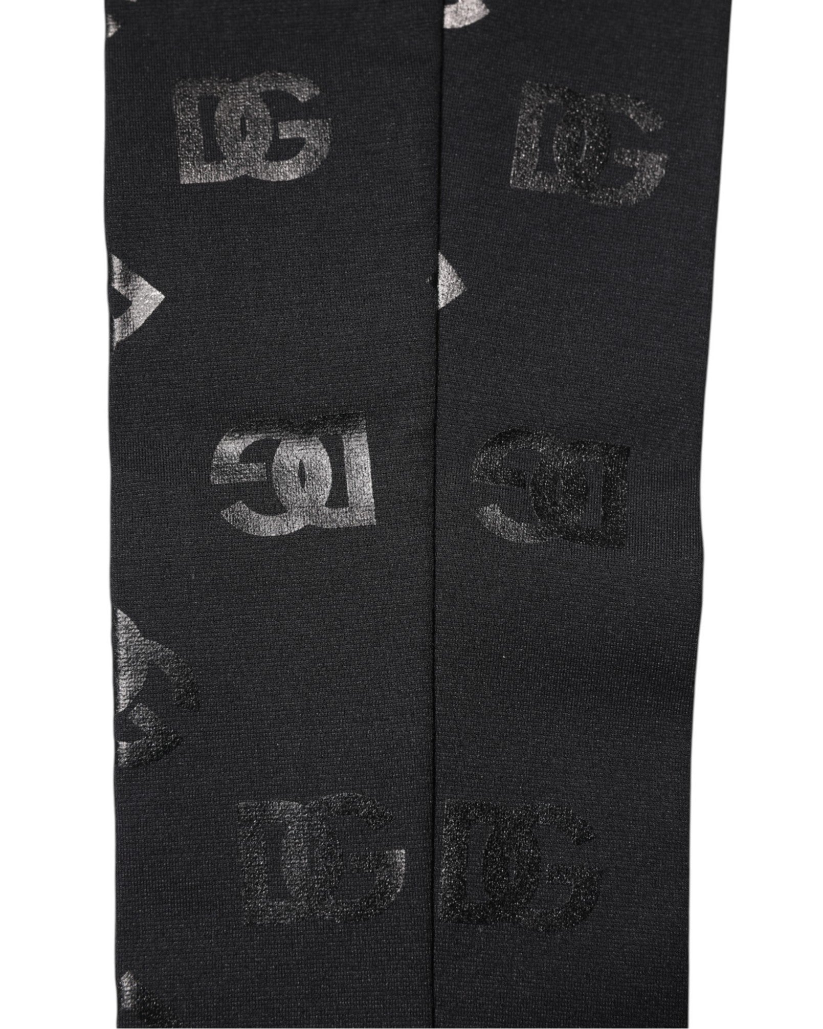 Dolce & Gabbana Black DG Logo Monogram Wool Stretch Arm Sleeves