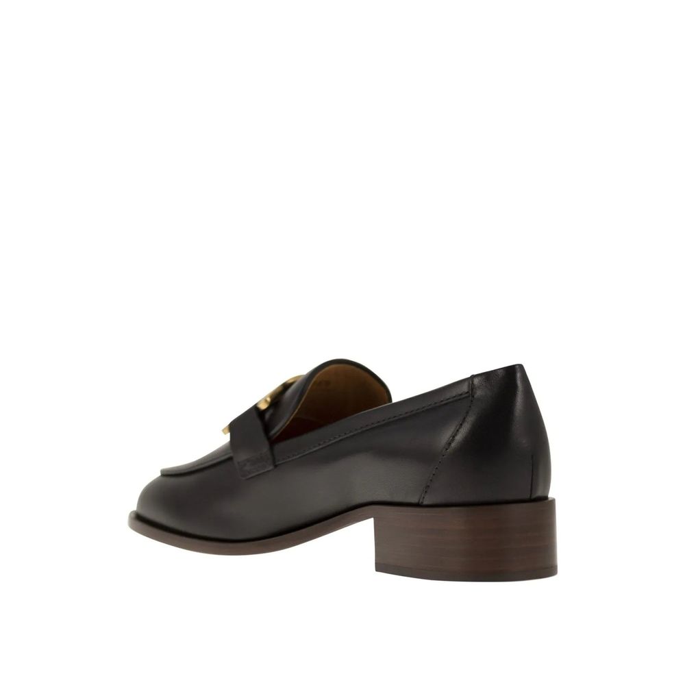 Tod's Black Calfskin Slip-On Loafers