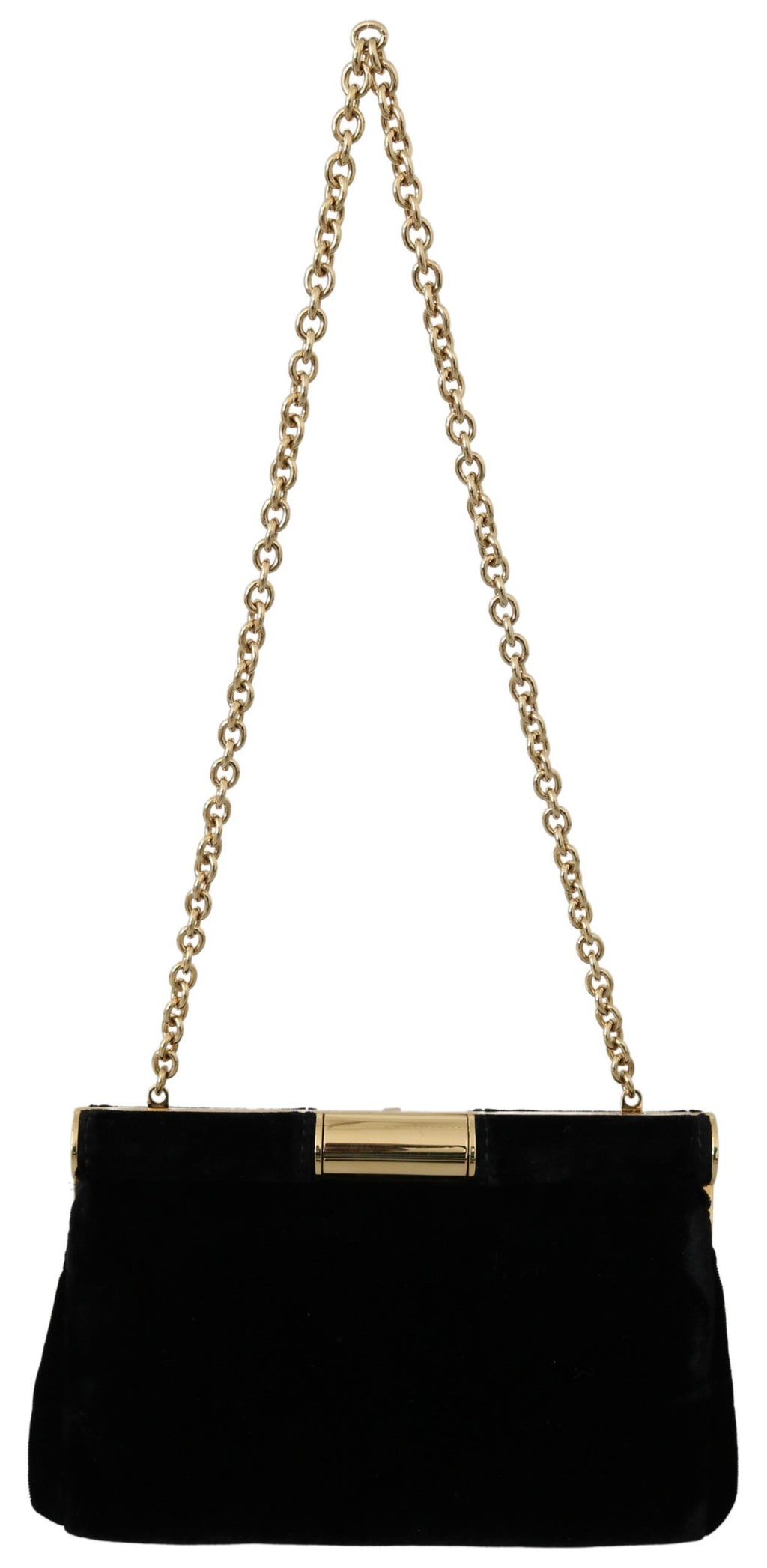 Dolce & Gabbana Black Velvet Crystal Studs Women Crossbody Sling Borse Bag