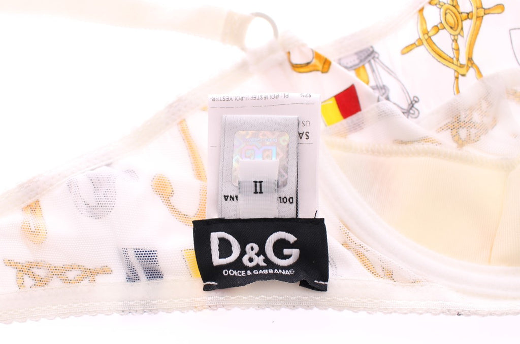 Dolce & Gabbana White Sailor Bra Panty Stretch Underwear