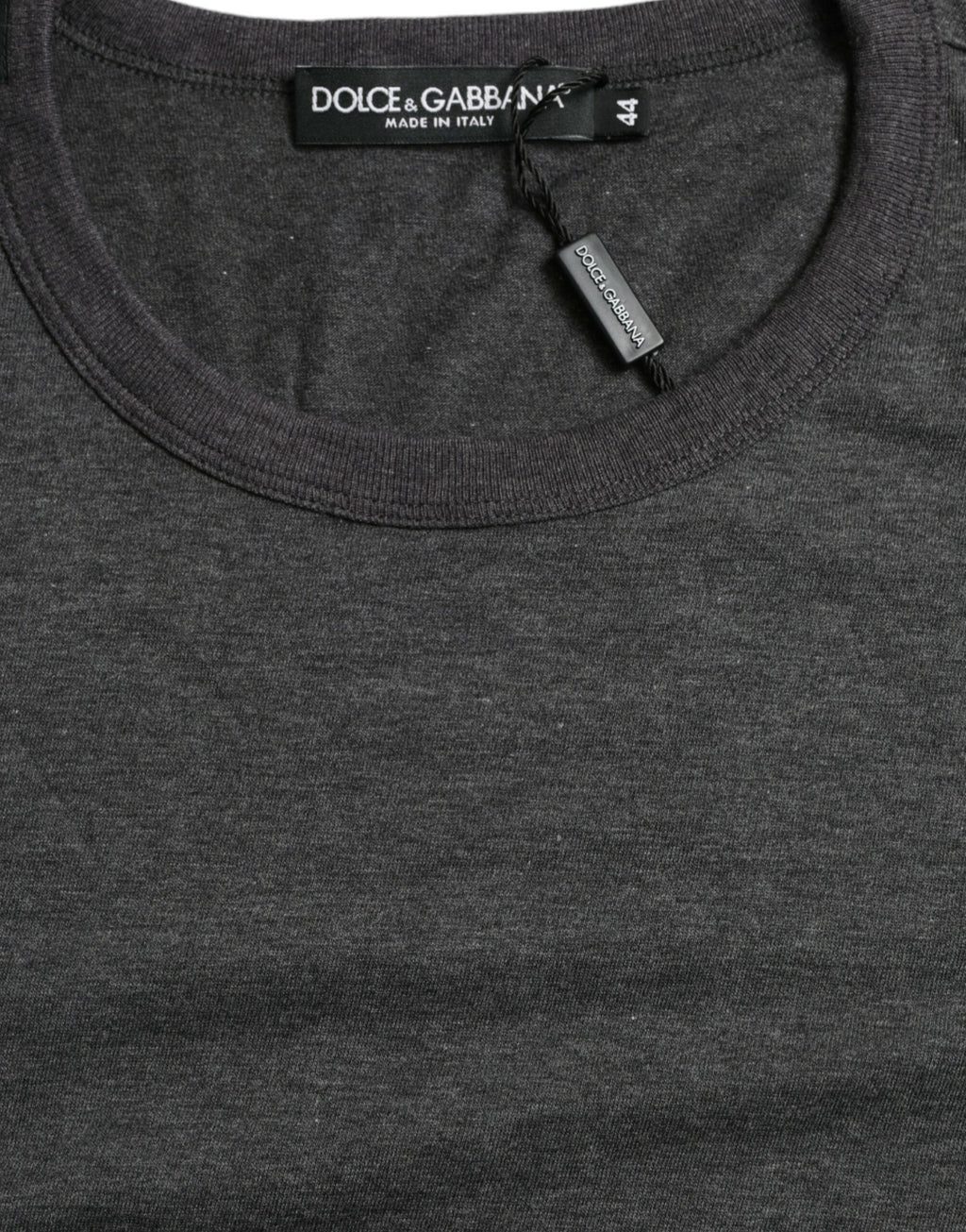 Dolce & Gabbana Dark Gray Cotton Crew Neck T-shirt
