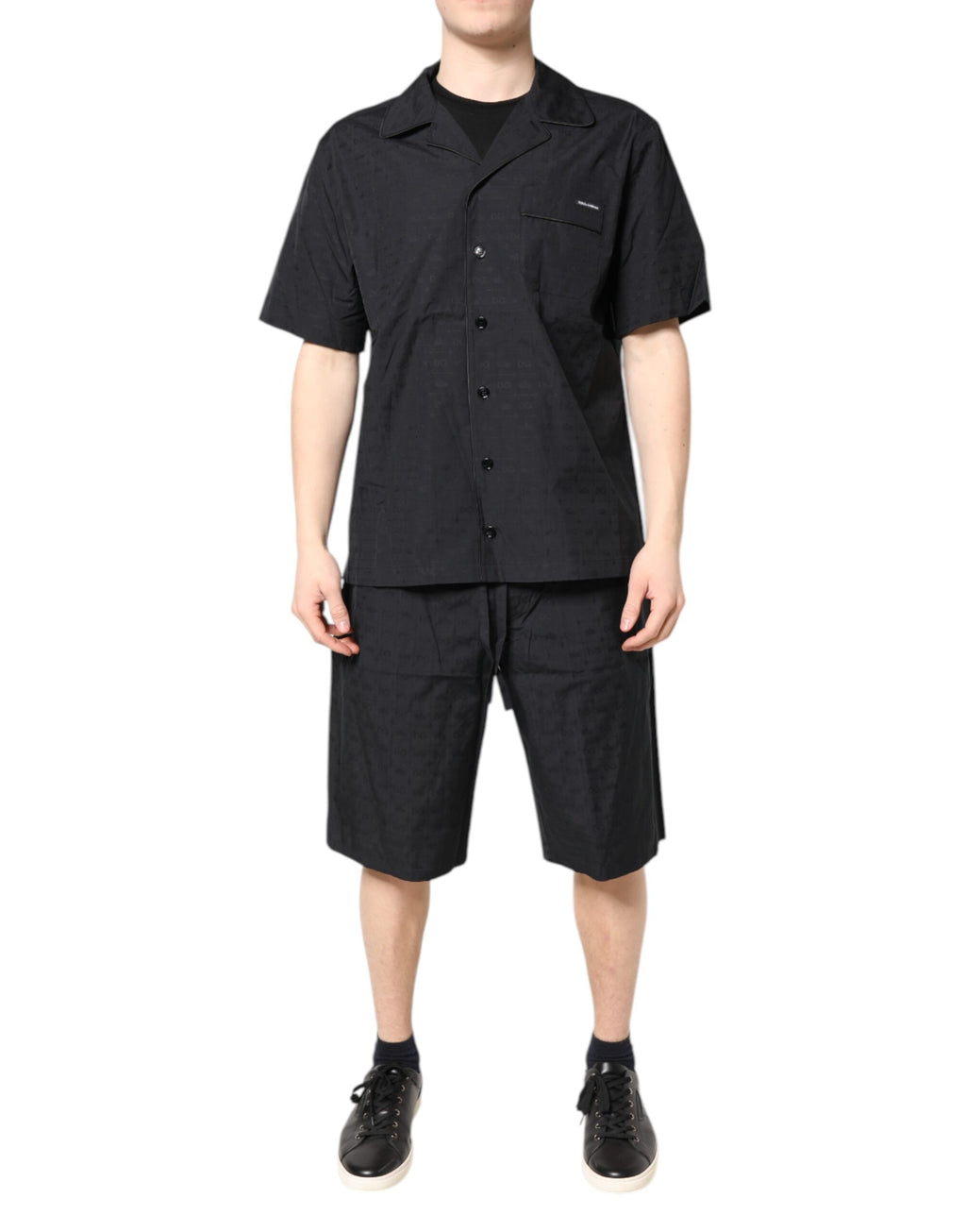 Dolce & Gabbana Black Cotton Men Pajama Set Sleepwear