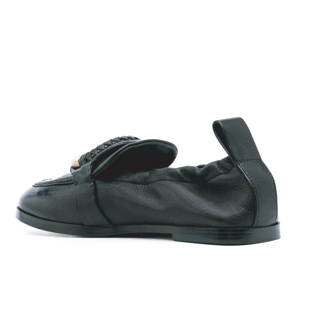 See By Chloé Black Calfskin Slip-On Loafers