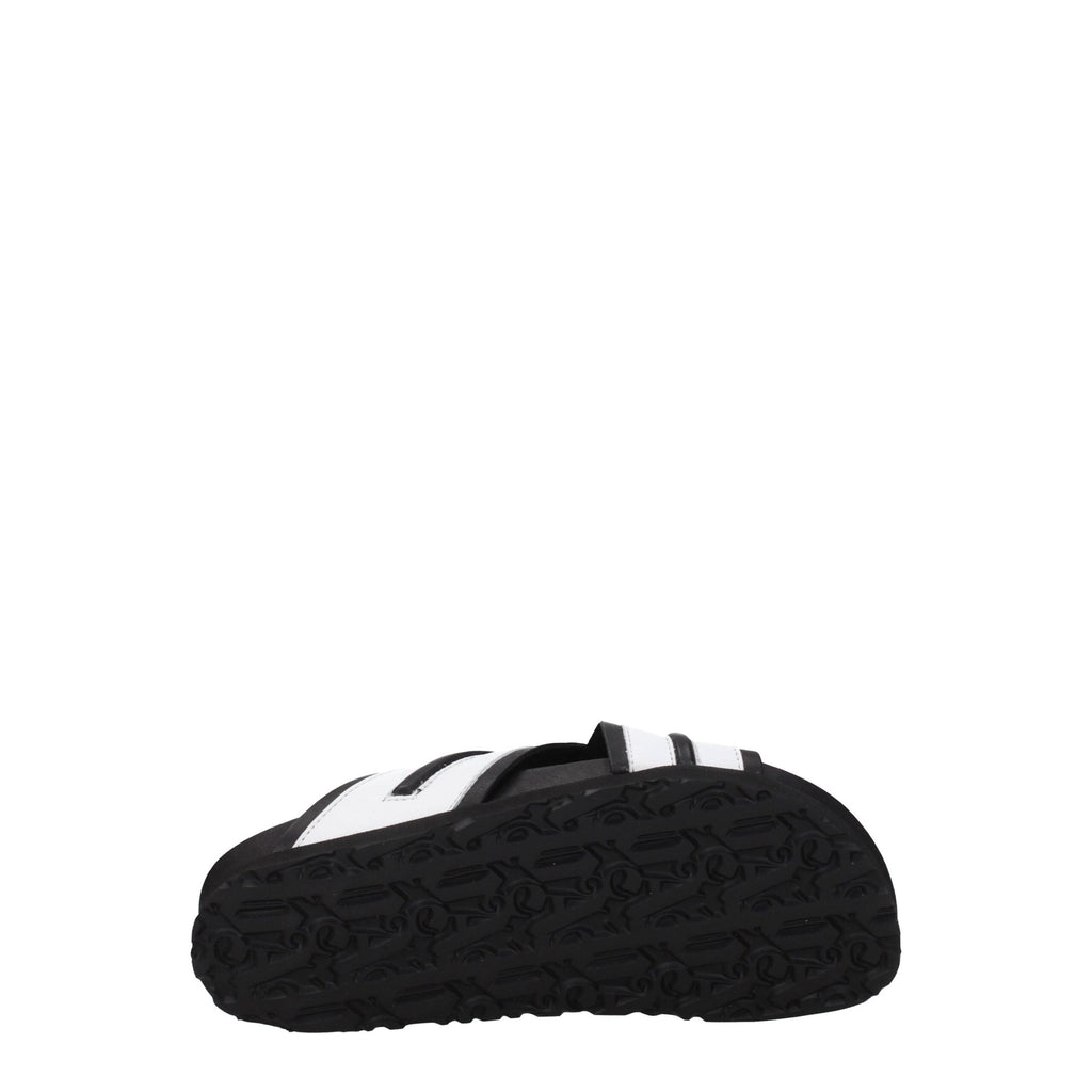 Palm Angels White Leather Slippers Sandals