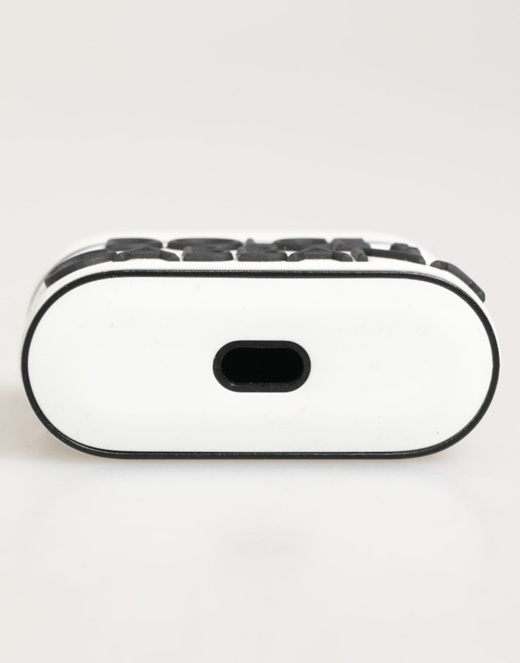 Dolce & Gabbana White Black Rubber Logo Embossed Accessory Airpods Case