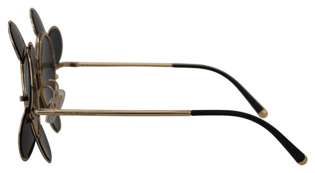 Dolce & Gabbana DG2201 Black Lens Gold Frame LIMITED EDITION Sunglasses