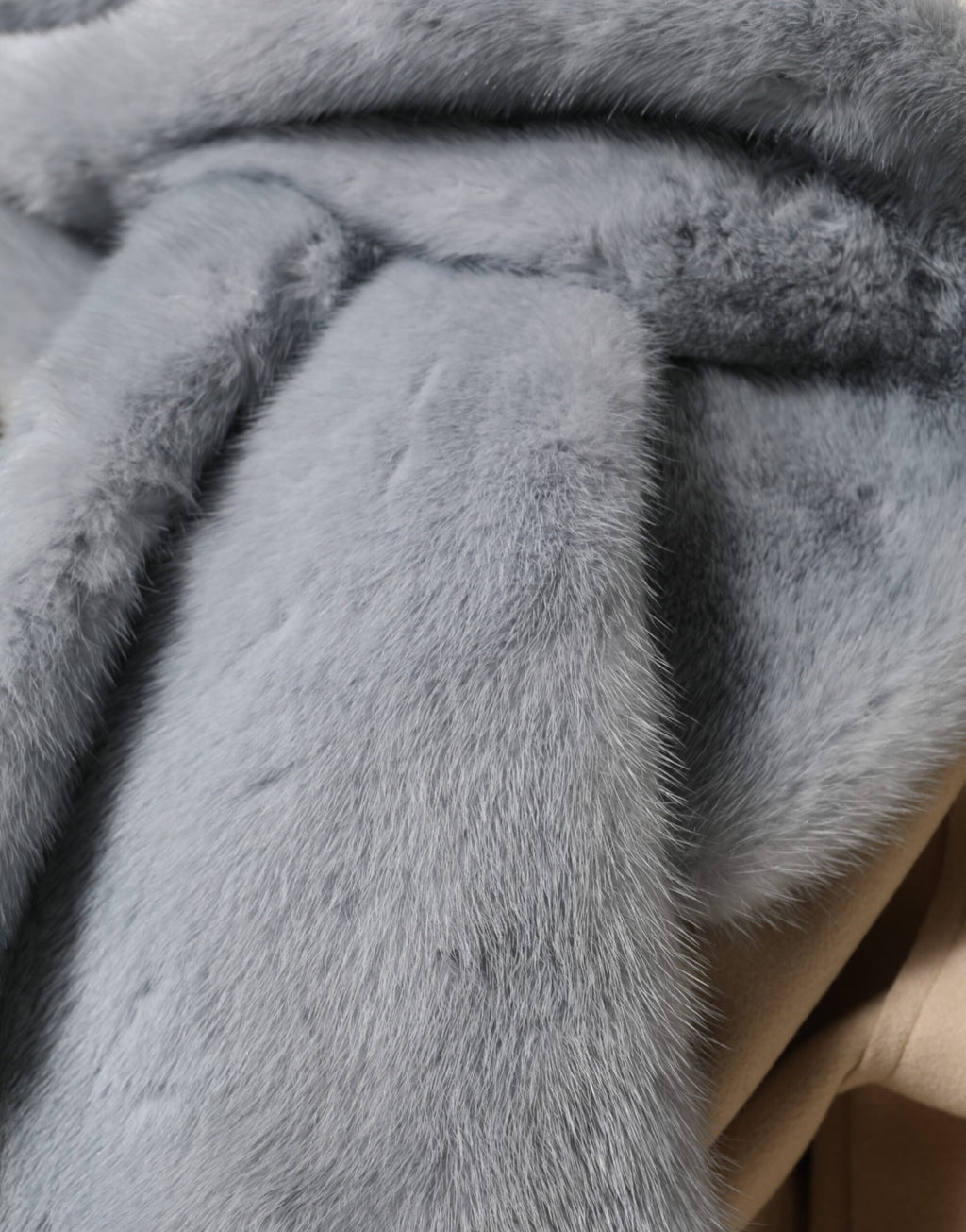 Dolce & Gabbana Powder Blue Mink Fur Neck Warmer Scarf