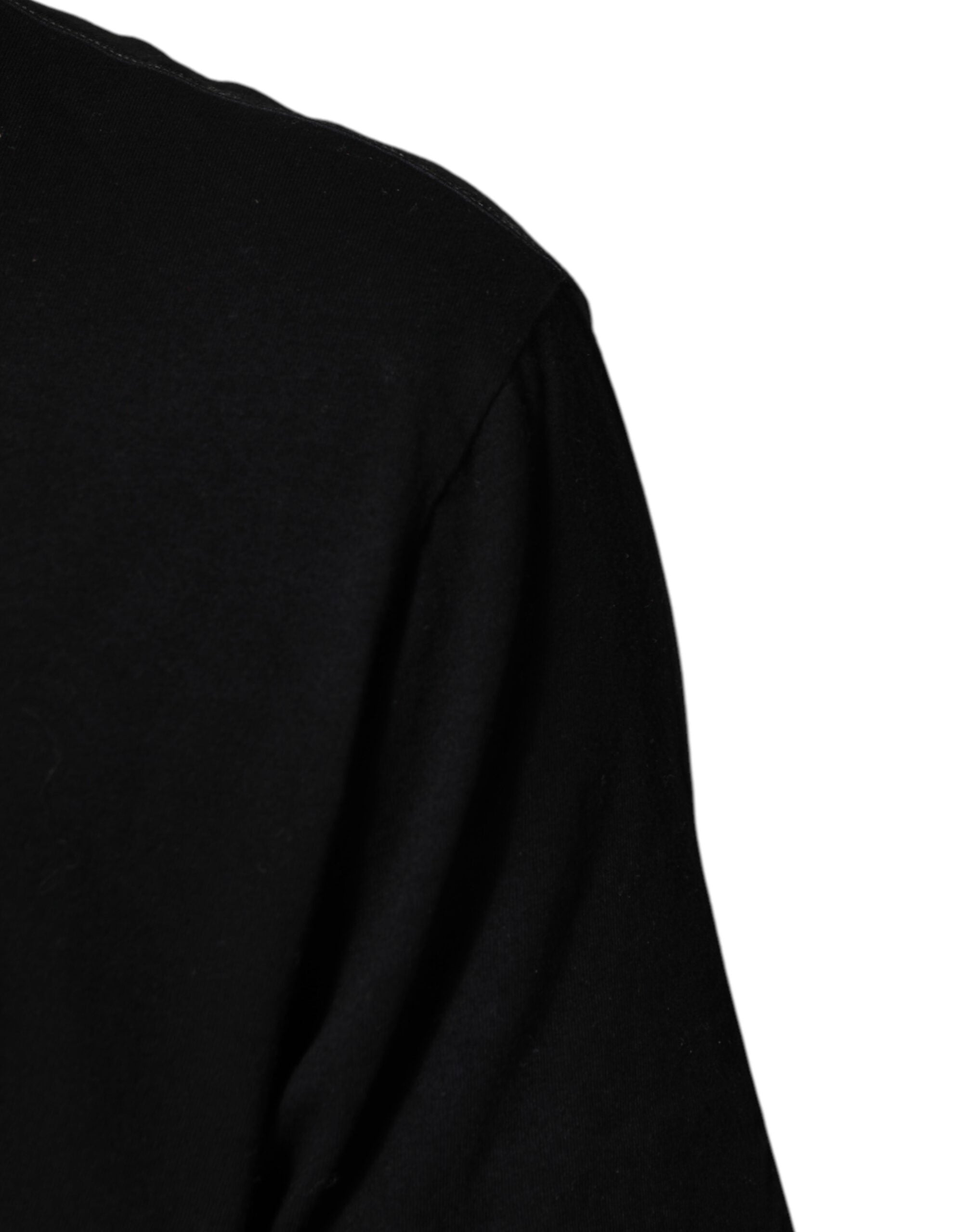 Dolce & Gabbana Black Musical Print Cotton Crew Neck T-shirt