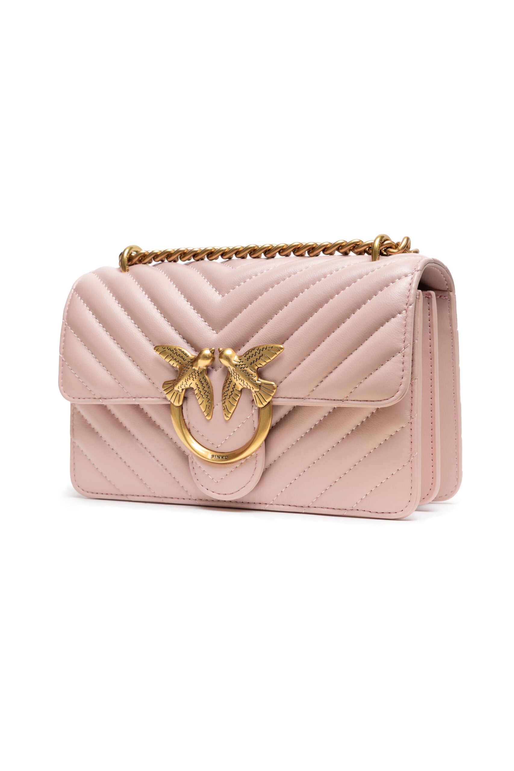 PINKO Powder Pink Mini Love Bag One Chevron