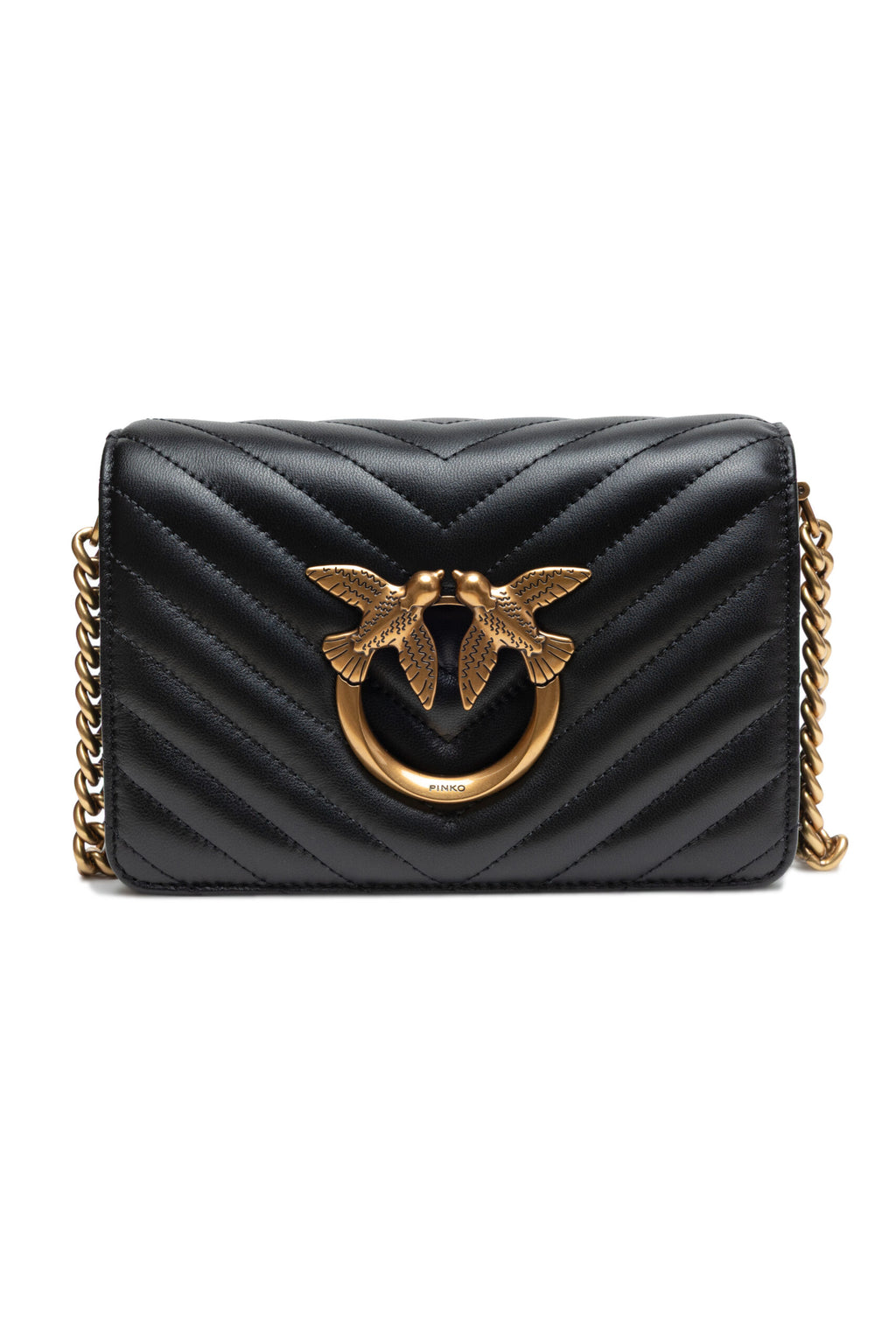 PINKO Black Love Click Mini Sheep nappa Chevron