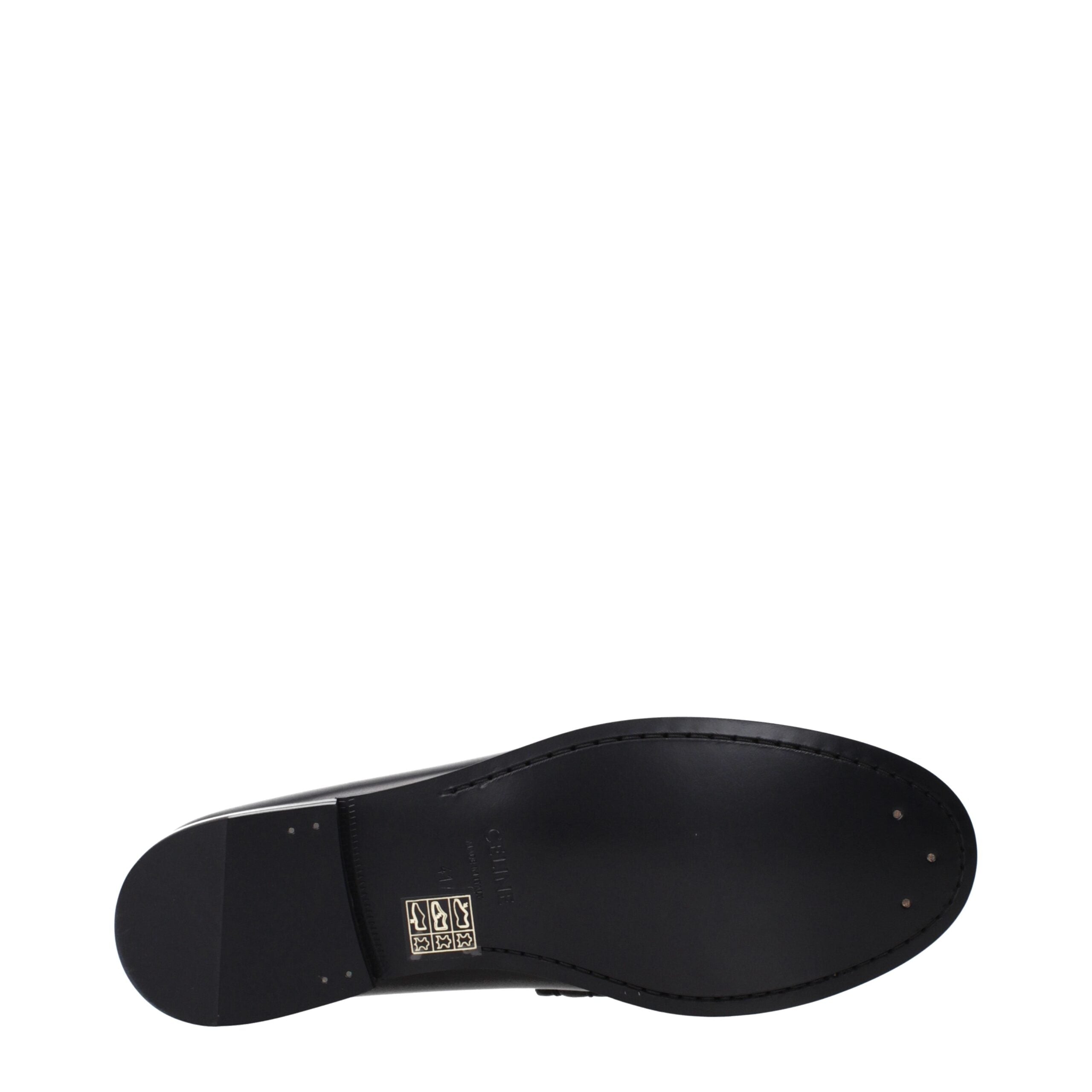 Celine Black Leather Slip-On Loafers