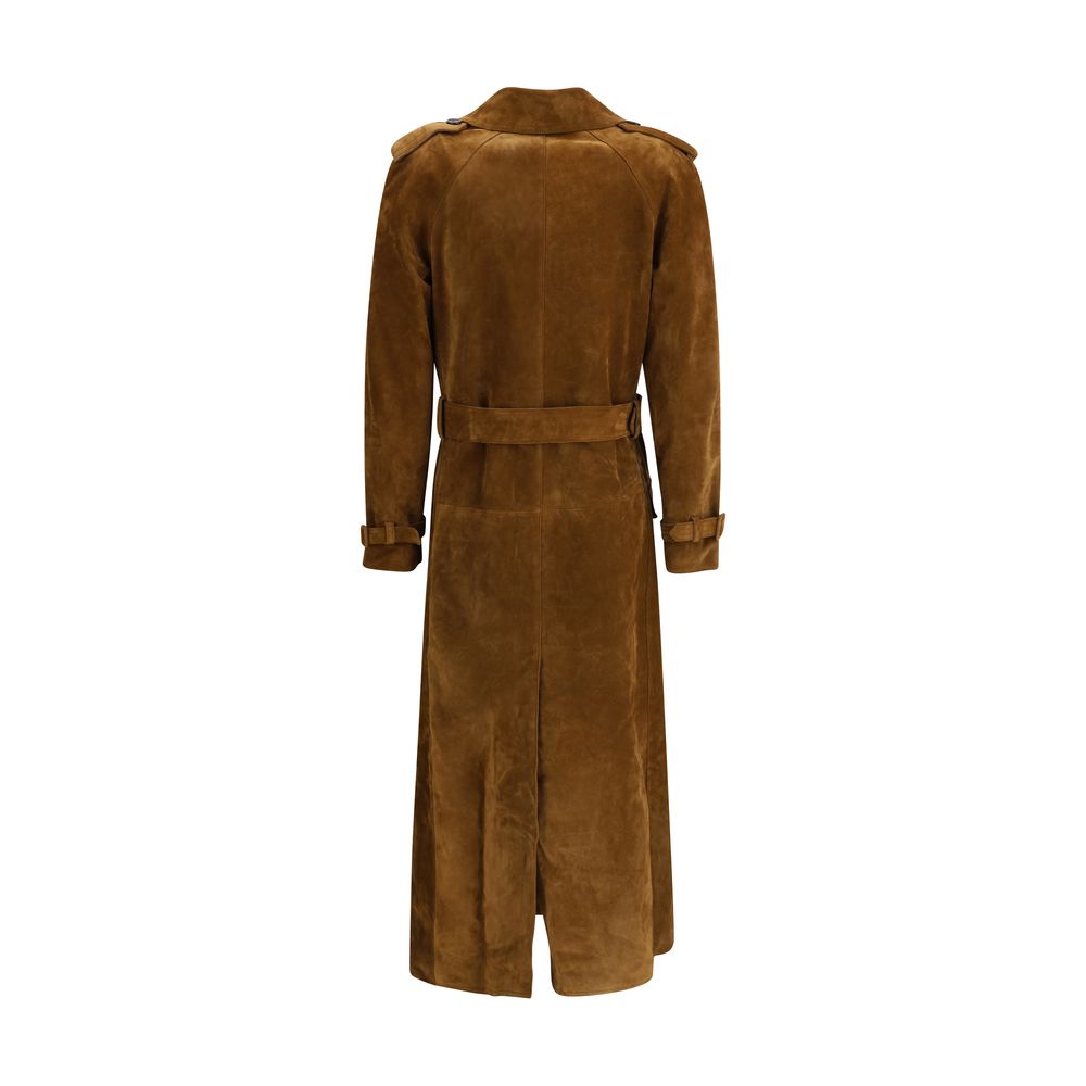 Saint Laurent Suede Trench Coat