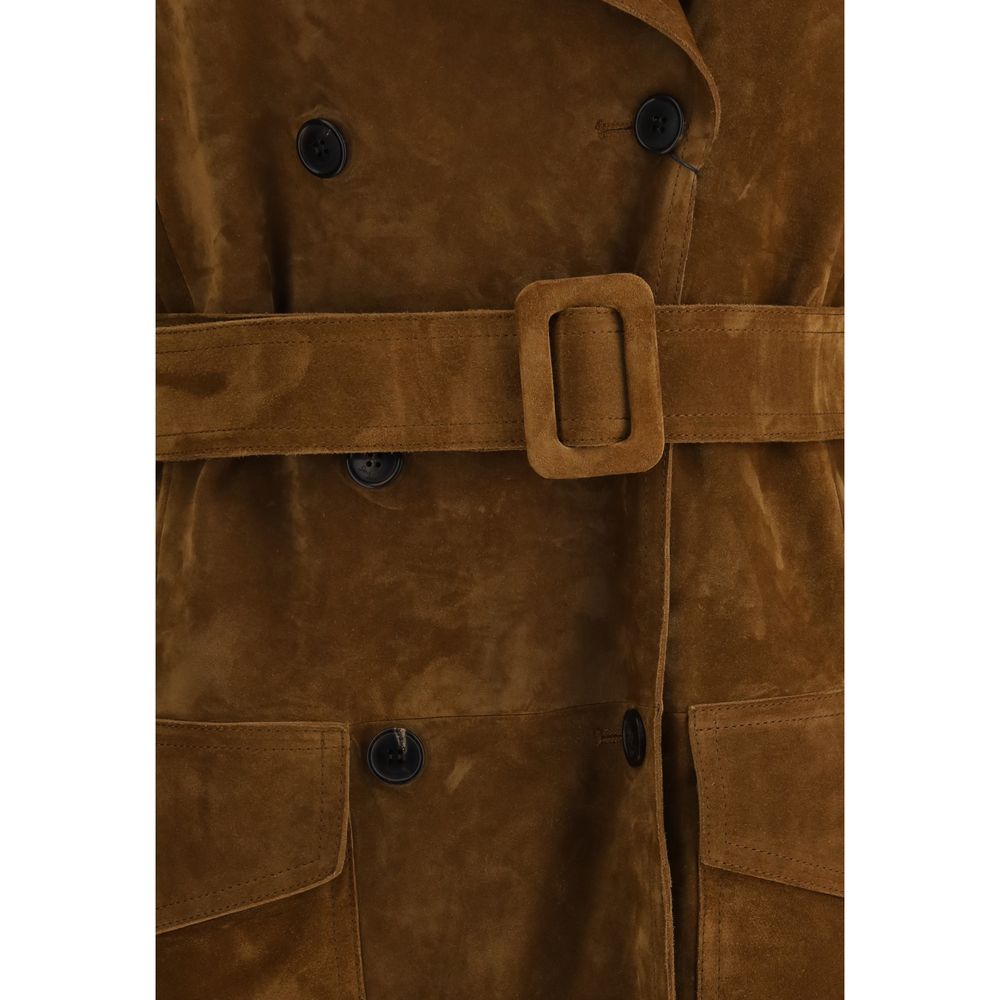 Saint Laurent Suede Trench Coat