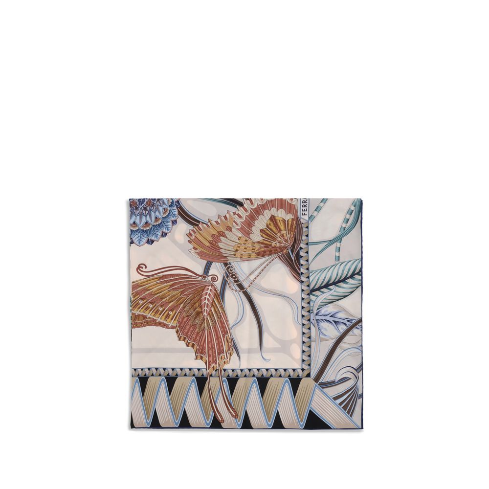 Ferragamo Giada Print Silk Scarf