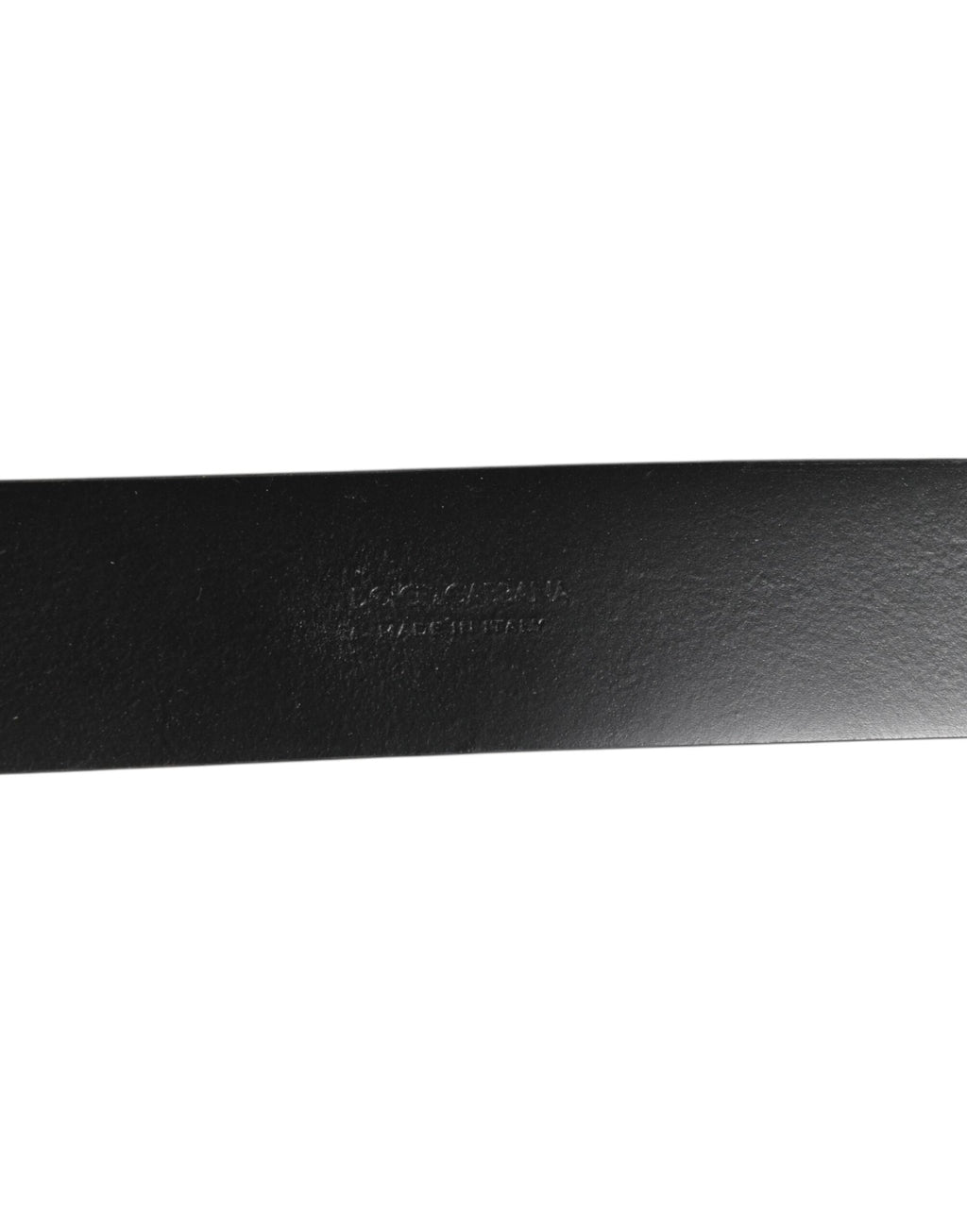 Dolce & Gabbana Black Leather Side Rings Brass Buckle Belt