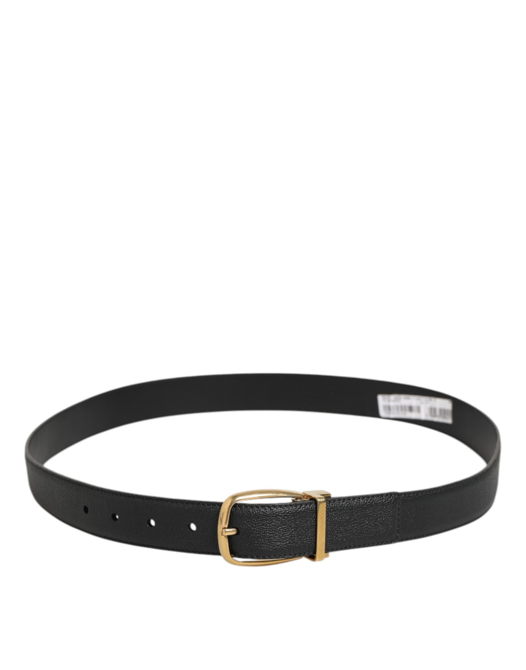 Dolce & Gabbana Black Leather Classic Metal Logo Buckle Belt