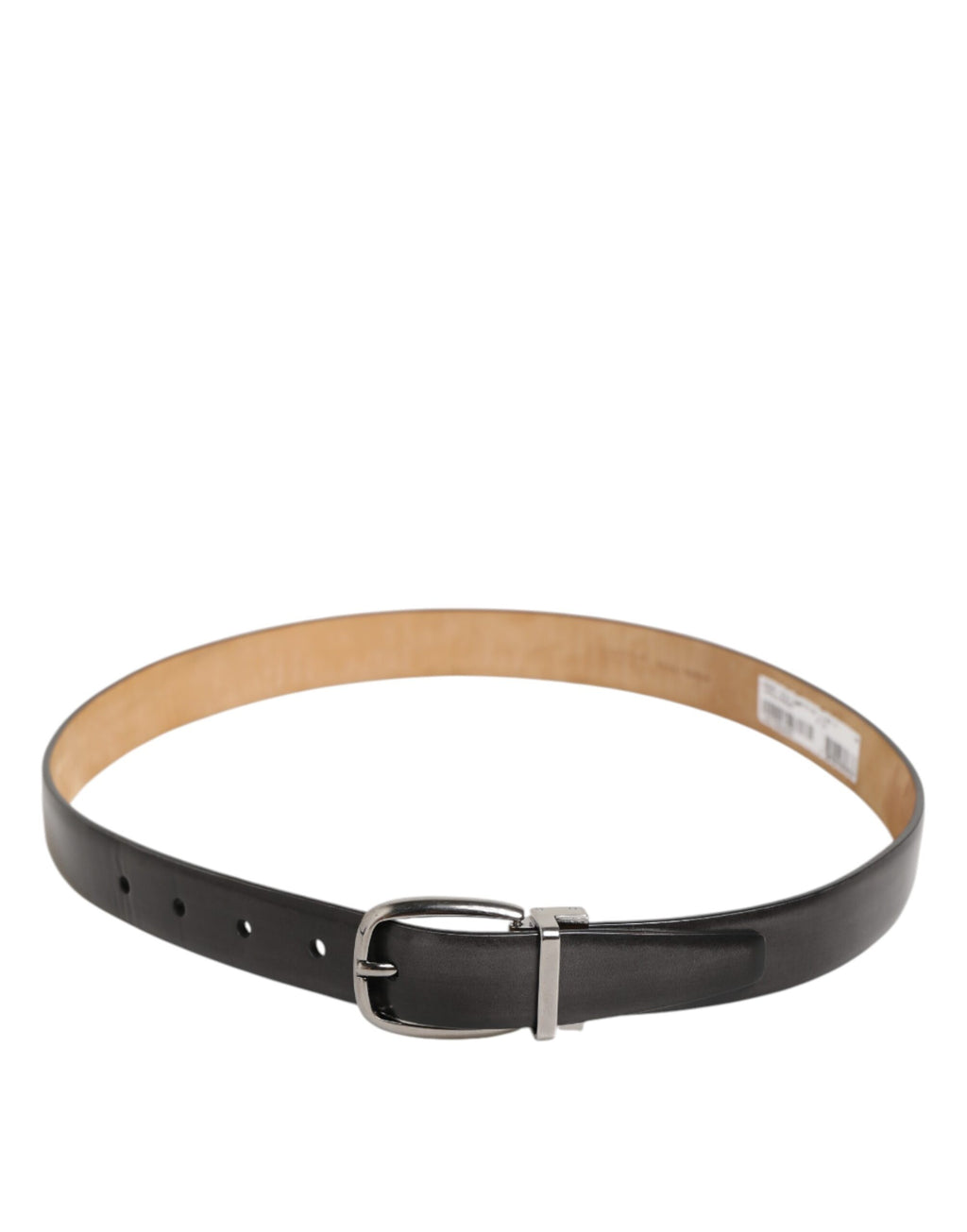Dolce & Gabbana Black Classic Leather Silver-Tone Buckle Belt