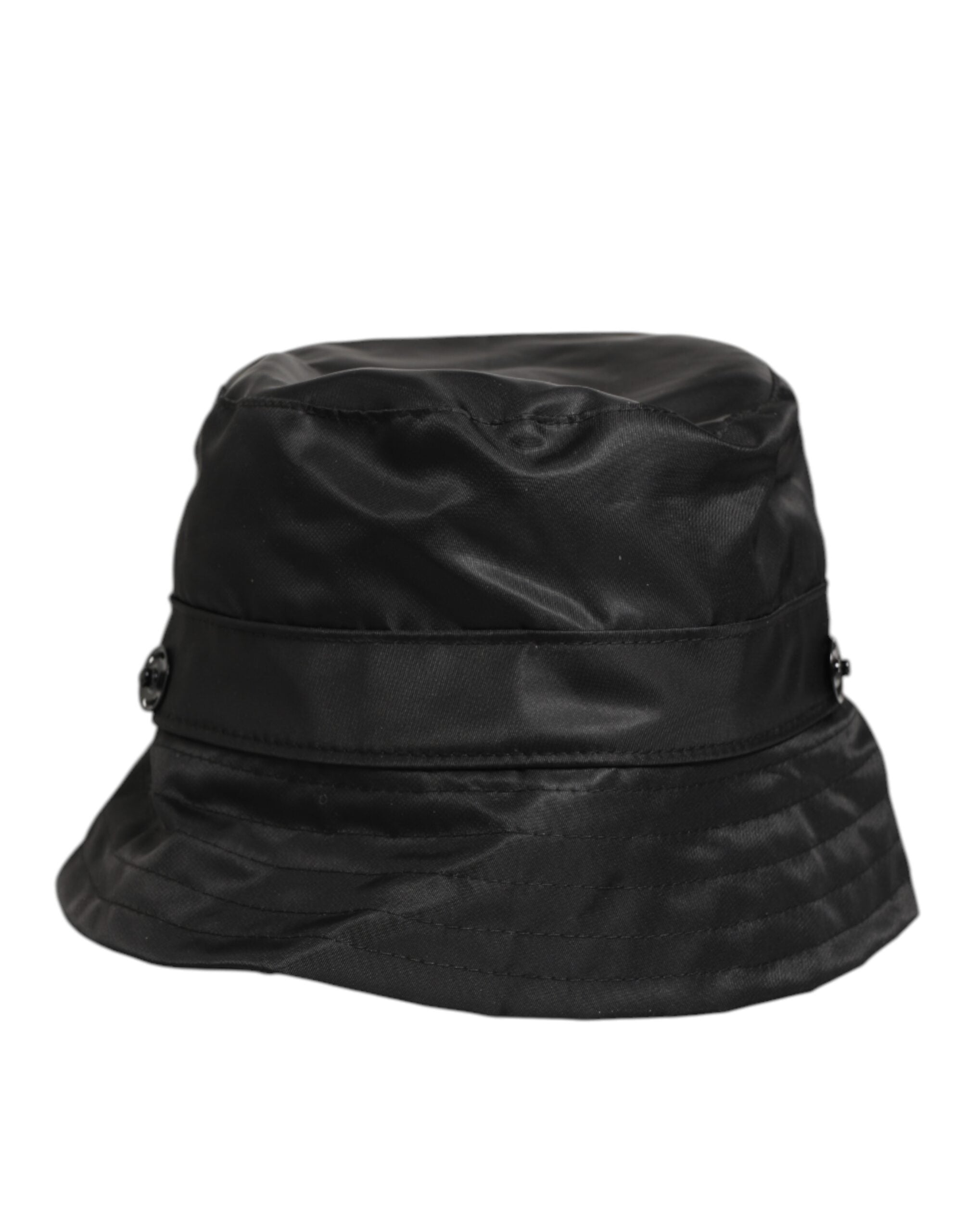 Dolce & Gabbana Black PVC Wide Brim Men Bucket Capello Hat