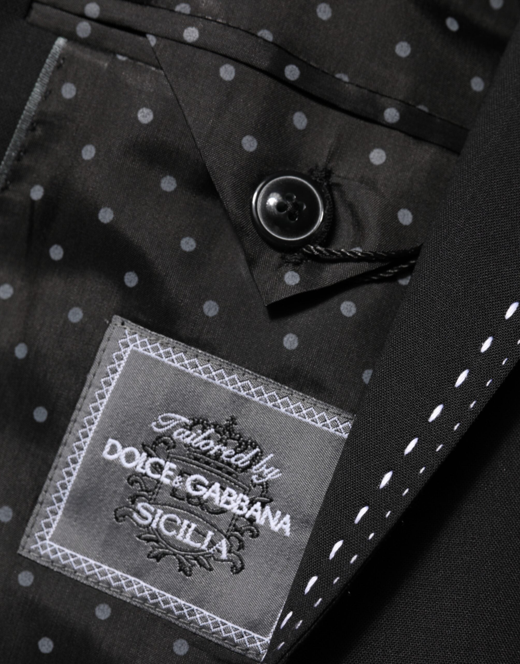 Dolce & Gabbana Black SICILIA 2 Buttons Suit Jacket Blazer