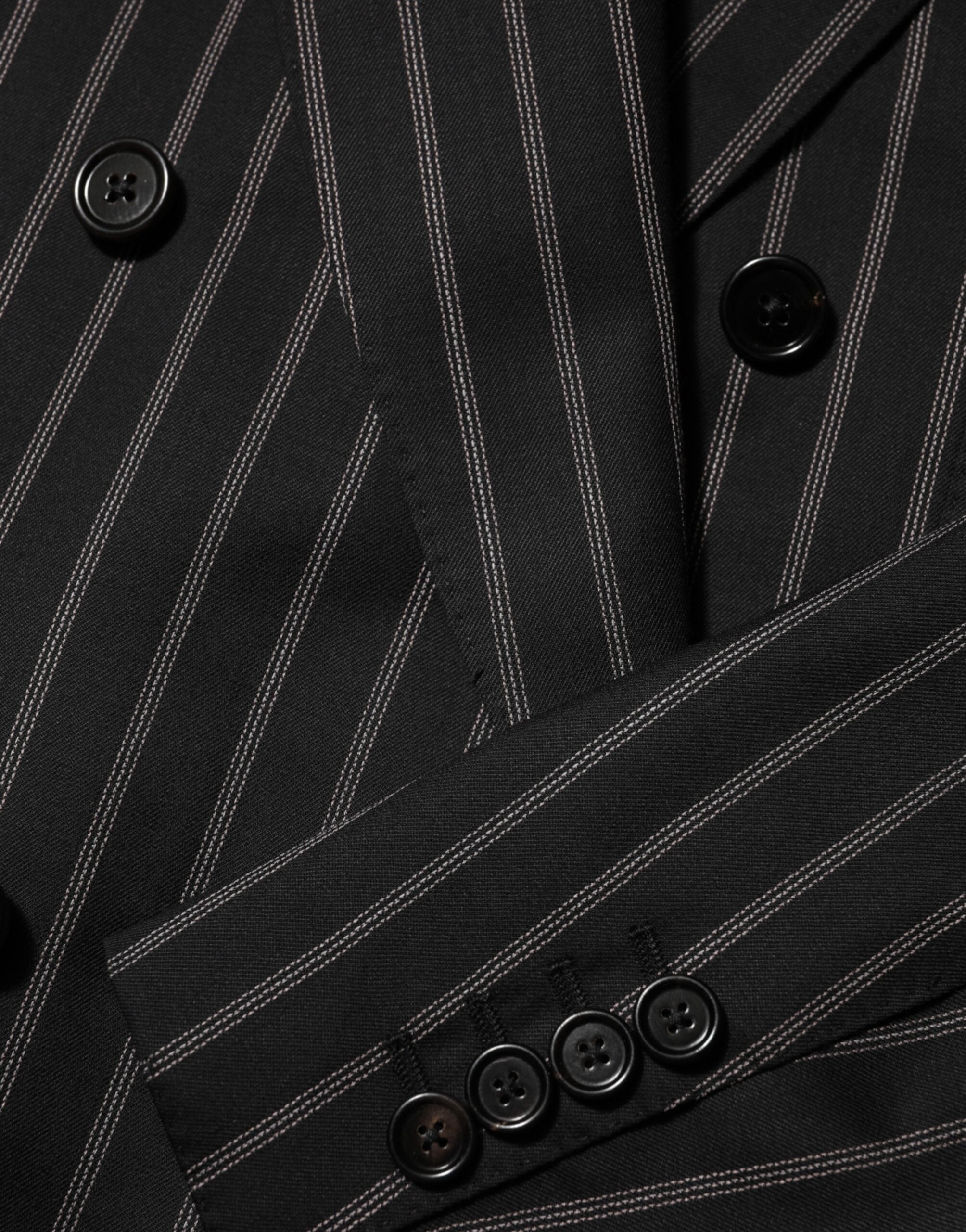 Dolce & Gabbana Black Stripes SICILIA 1 Button Suit Blazer