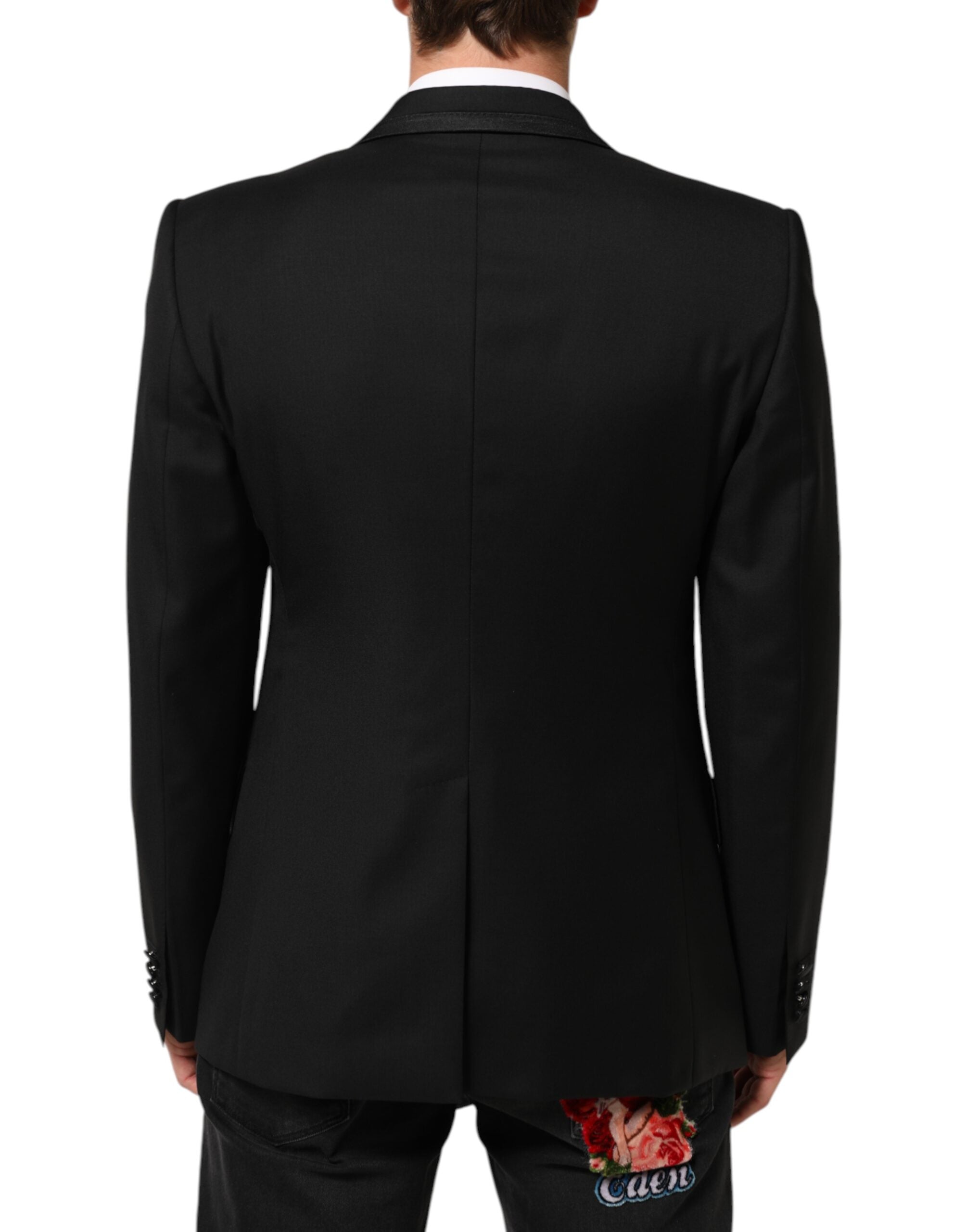 Dolce & Gabbana Black Wool 1 Button Suit Jacket Men Blazer