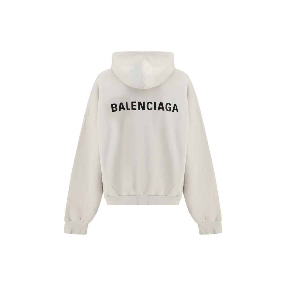 Balenciaga White Cotton Sweatshirt