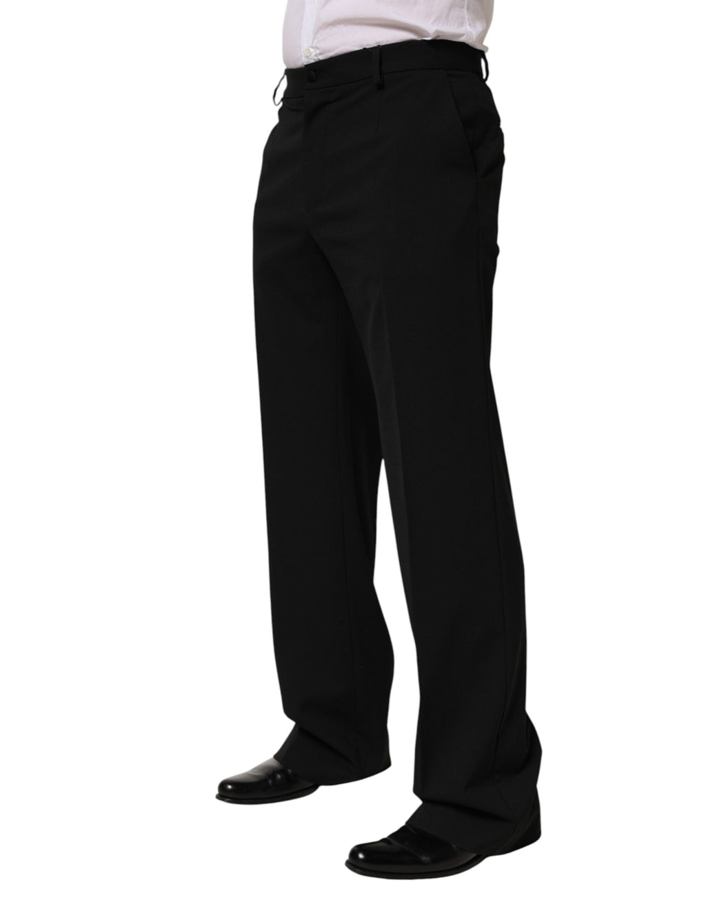 Dolce & Gabbana Black Wool Formal Dress Men Trouser Pants