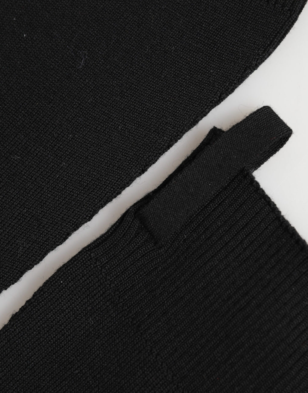 Dolce & Gabbana Black Virgin Wool Knitted Fingerless Men Gloves