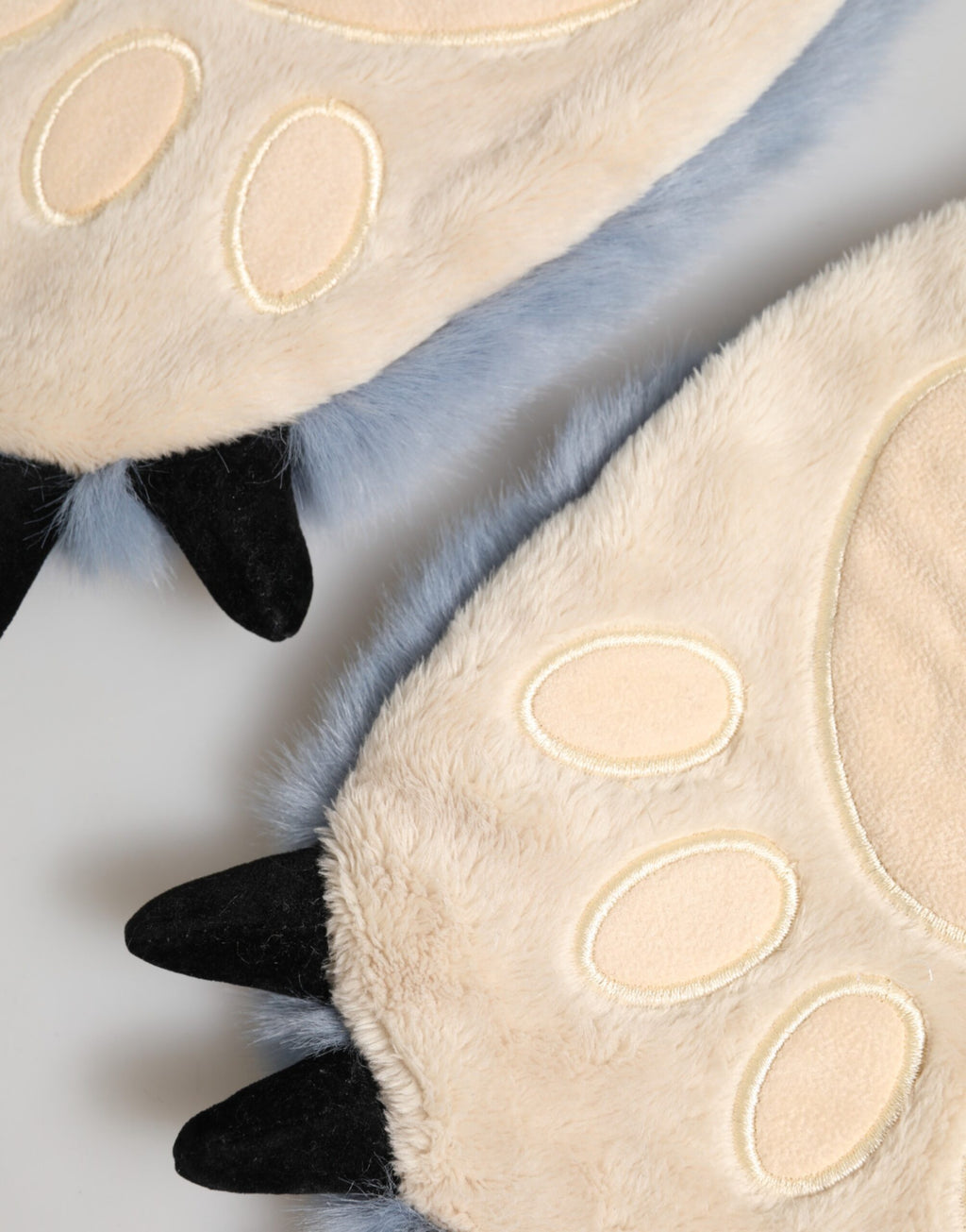 Dolce & Gabbana Blue Acrylic Knitted Fur Wrist Mitten Gloves