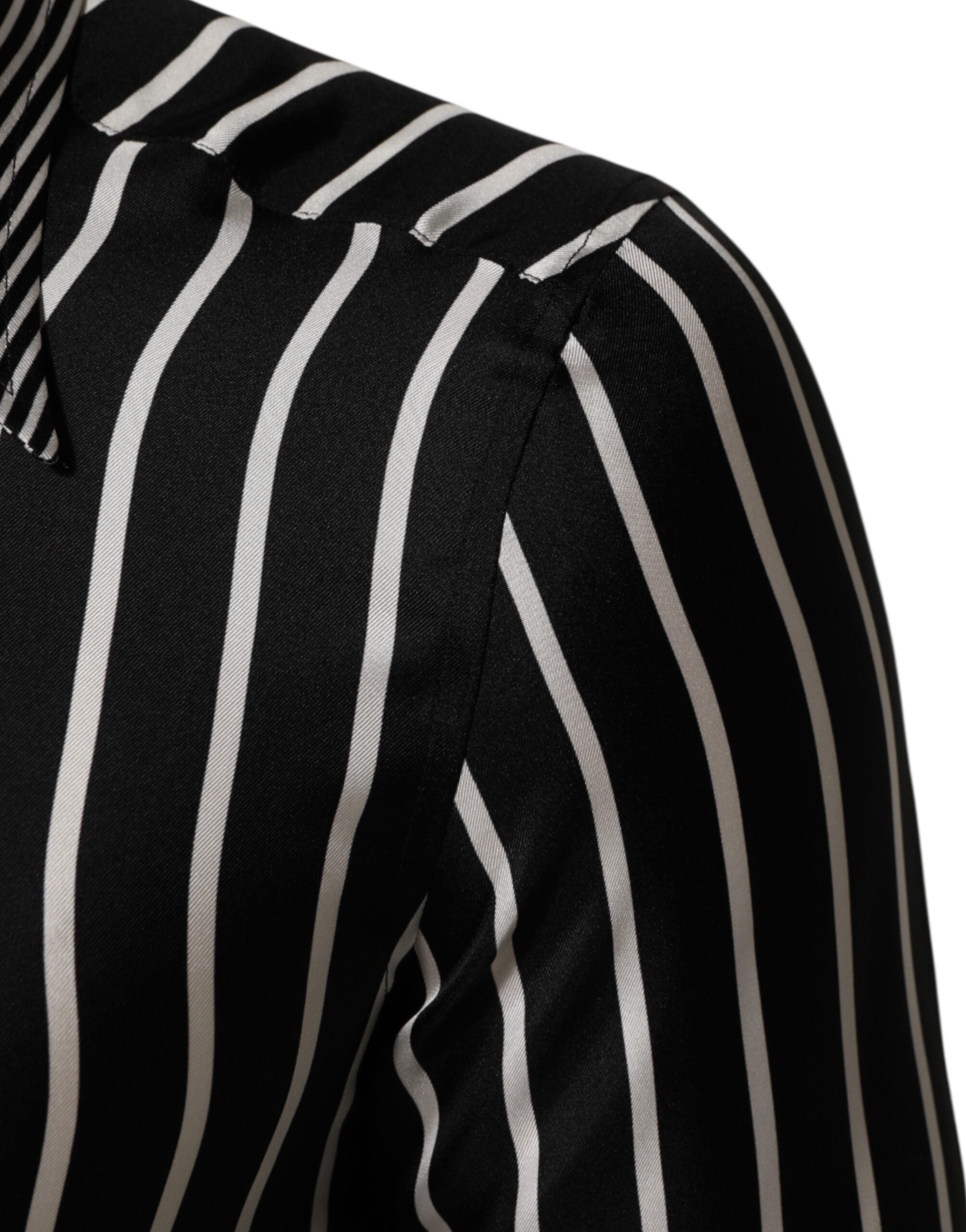 Dolce & Gabbana Black White Stripes Men MARTINI Dress Shirt
