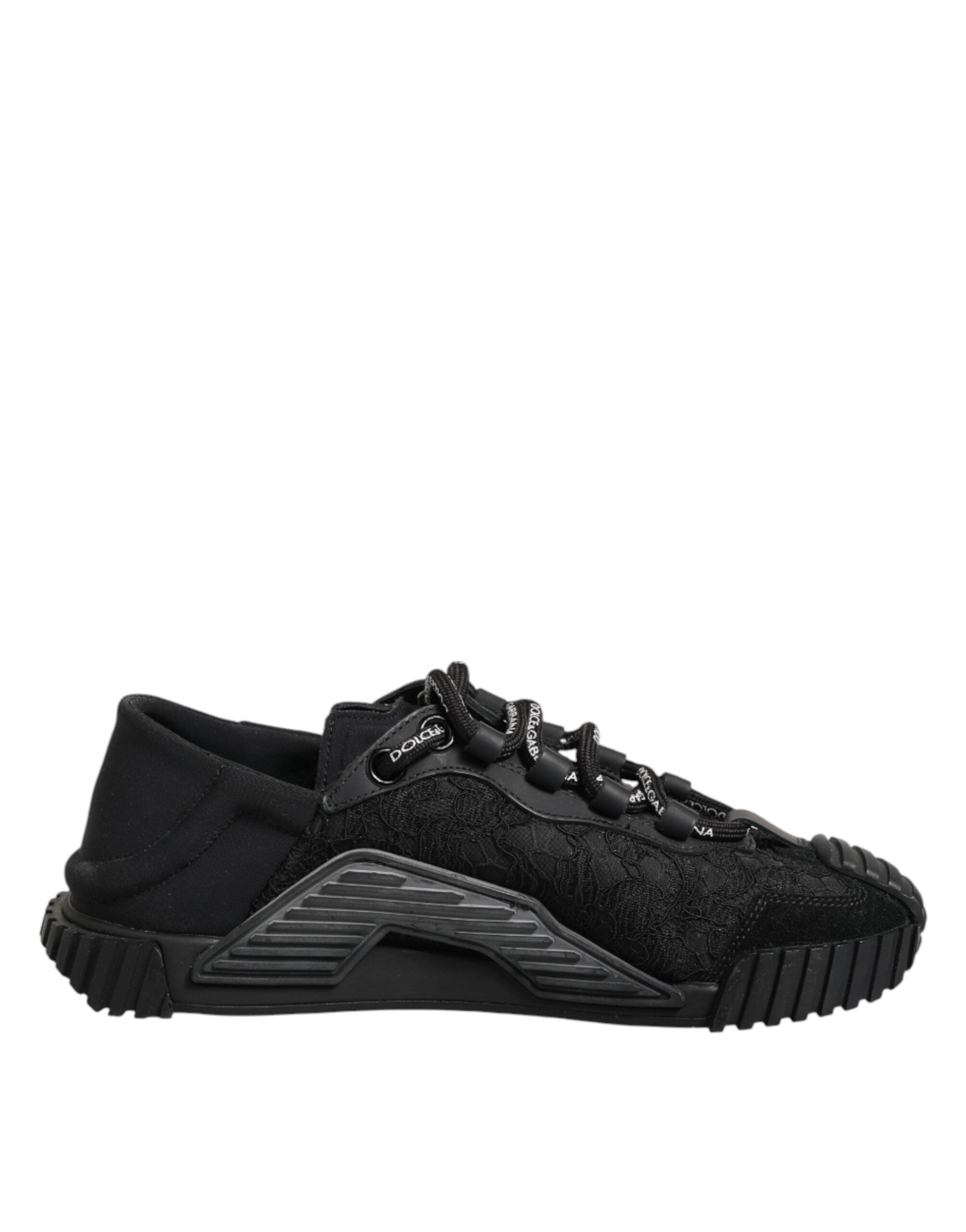 Dolce & Gabbana Black Logo Lace Low Top NS1 Sneakers Shoes